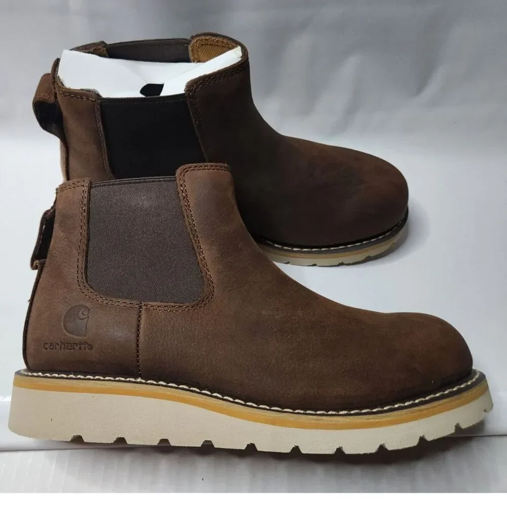 Carhartt Women’s Pull‑On Chelsea Wedge Boot Brown 8.5M